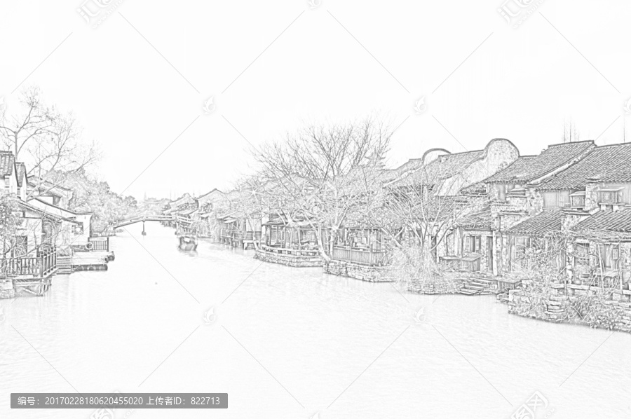 古鎮(zhèn)線描