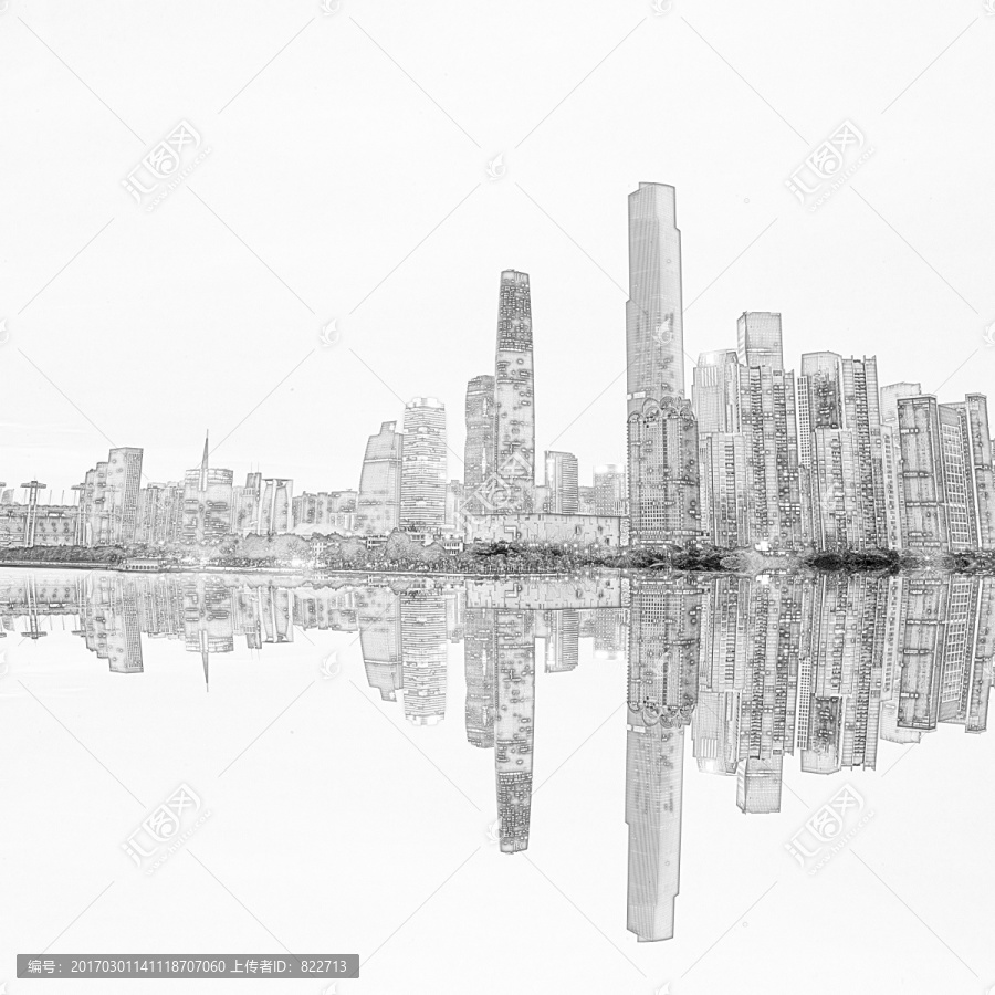 廣州地標(biāo)線描