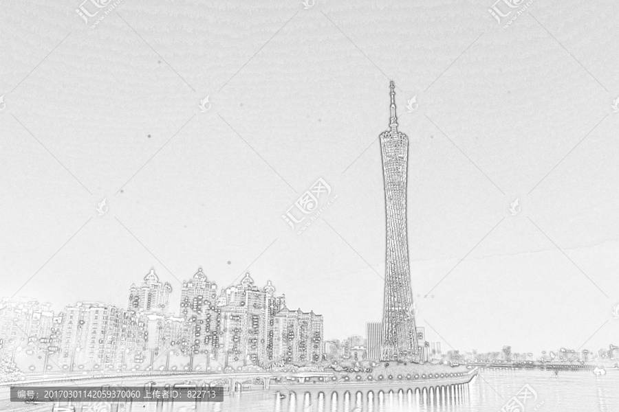 廣州地標(biāo)線描