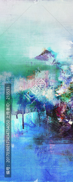 豎版抽象油畫,玄關壁畫背景墻
