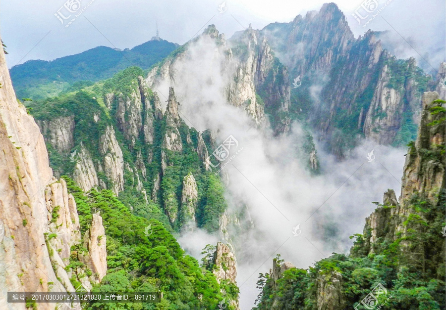 黄山风光,黄山云雾山