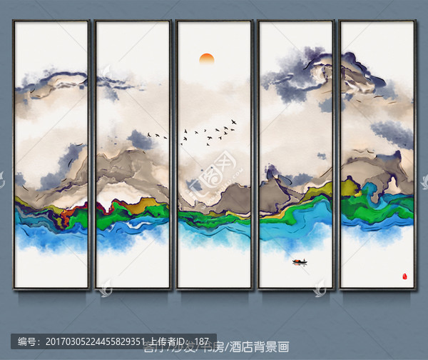 意境水墨,抽象潑墨山水,裝飾畫