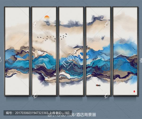 水墨畫,意境潑墨寫意山水