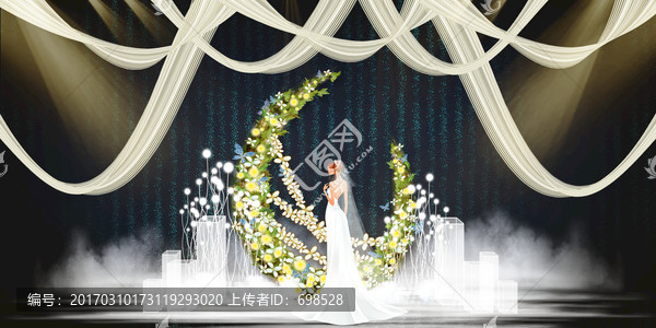 小清新婚礼舞台效果图