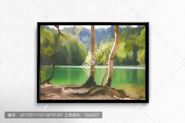 湖泊無框畫未分層
