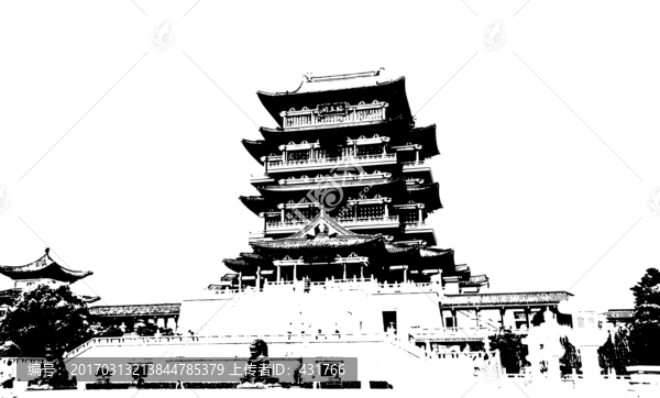 南昌滕王閣,黑白