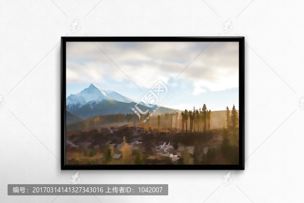雪山裝飾畫