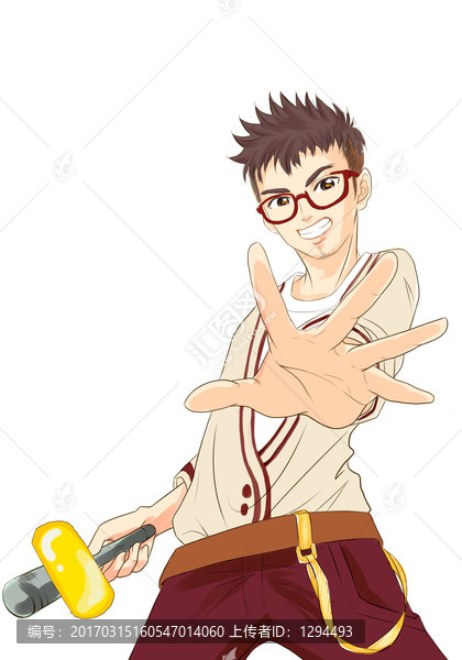 卡通男生漫畫psd分層
