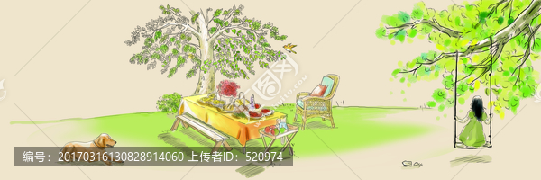 美好生活插畫