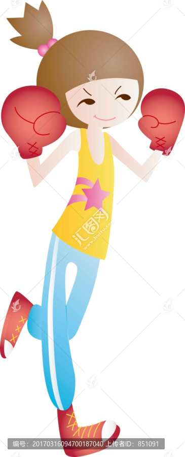 年輕漂亮女孩卡通插圖