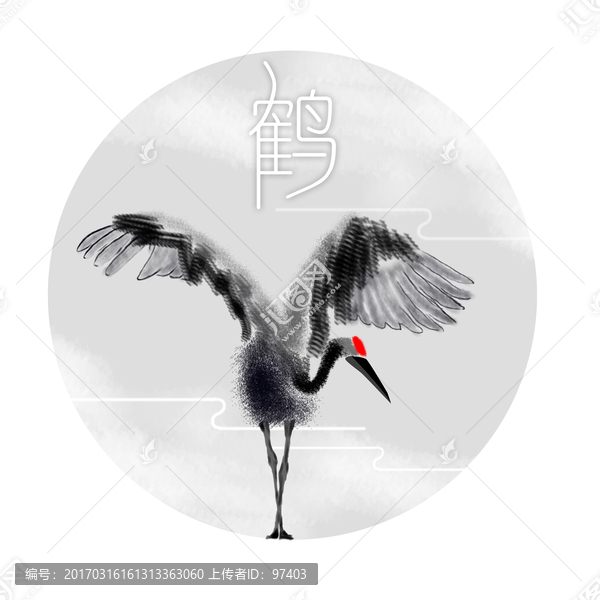 鶴,手繪插畫(huà)