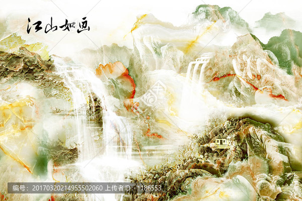 江山如畫大理石紋背景墻