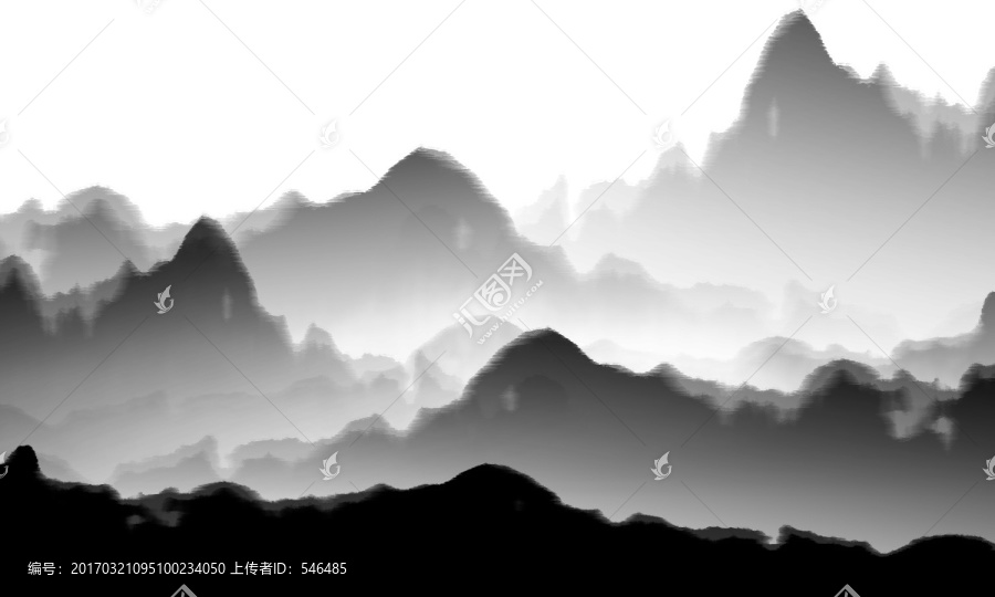 水墨山水,古典,合層