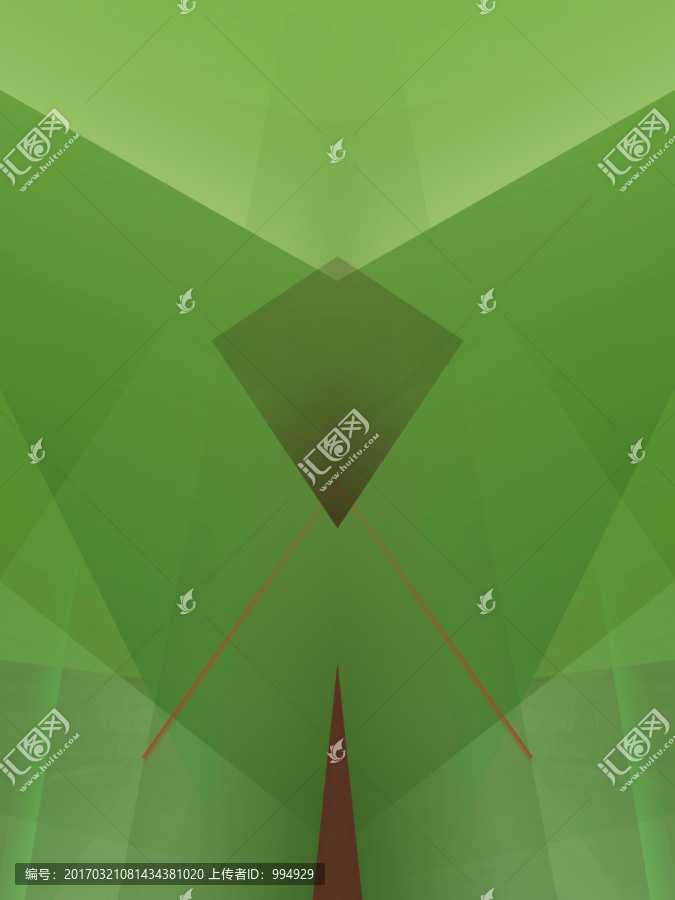 綠色幾何拼接立體抽象高清背景