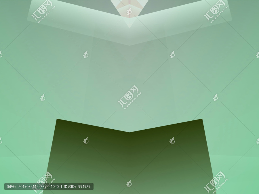 綠色立體幾何拼接抽象背景高清