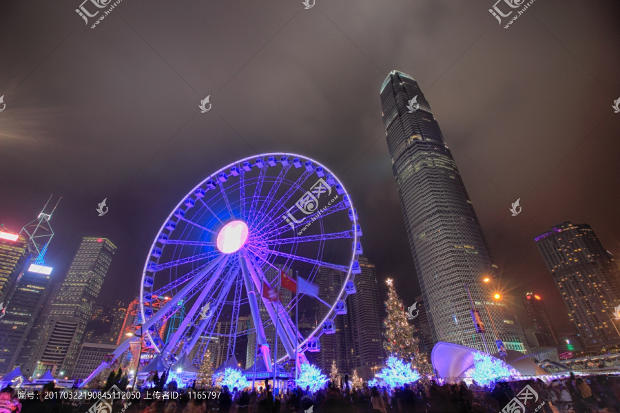 香港维多利亚港的夜景