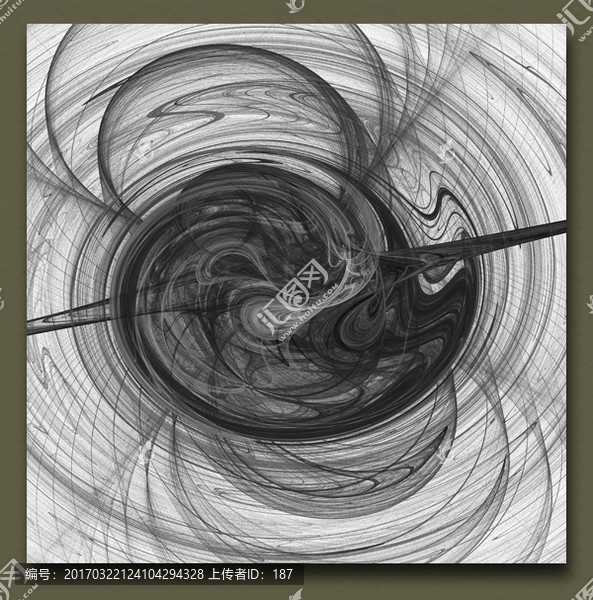超現(xiàn)實(shí)黑白線條裝飾畫(huà),夢(mèng)幻煙霧