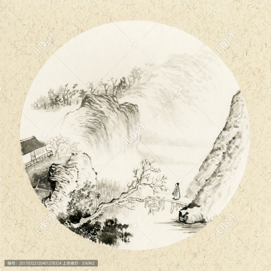 古村山居圖,未分層