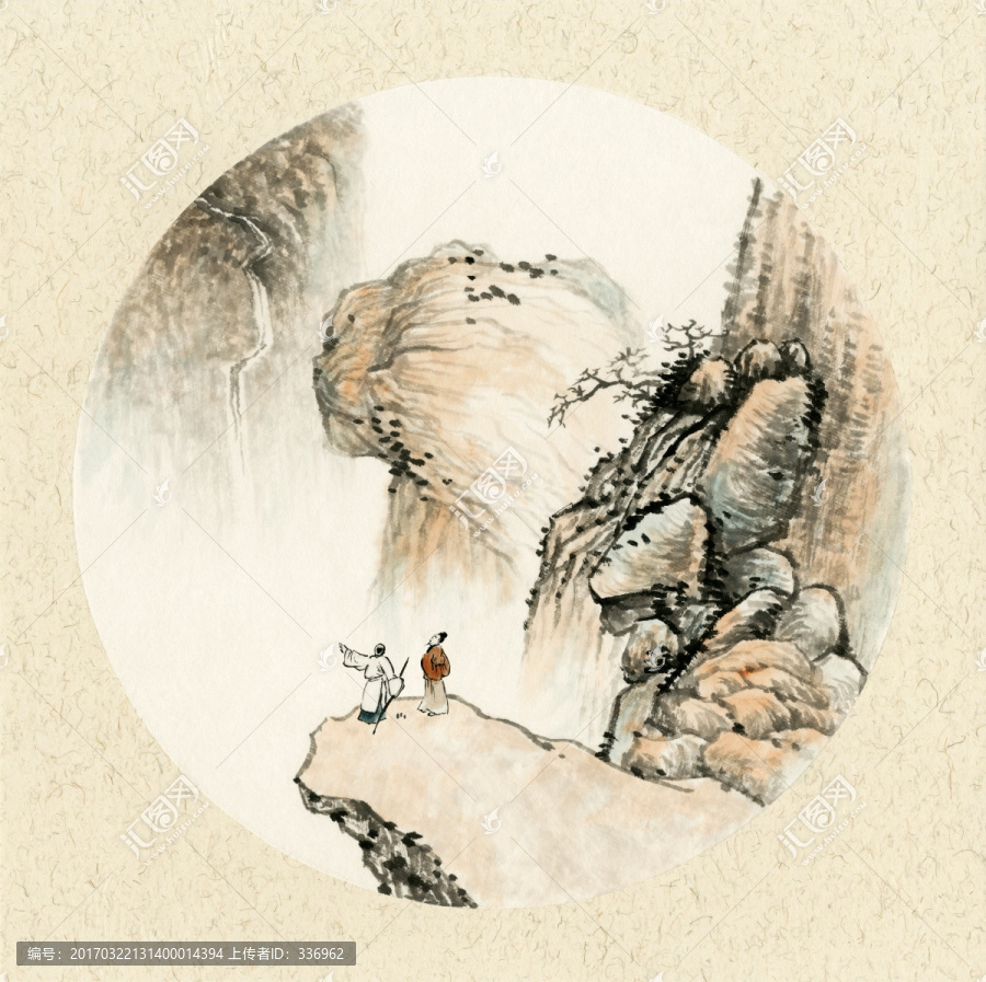 廬山觀瀑圖,未分層