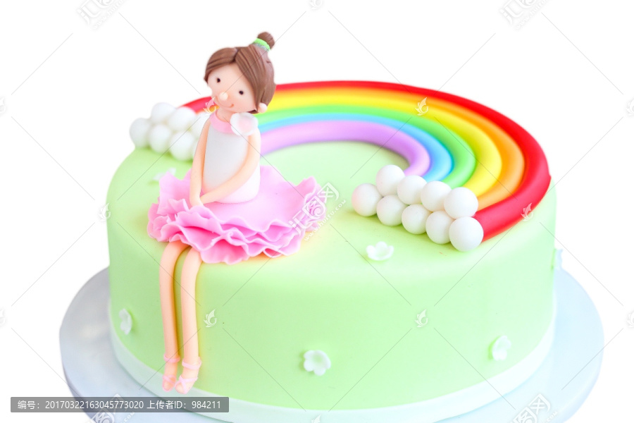生日蛋糕,翻糖蛋糕,彩虹蛋糕