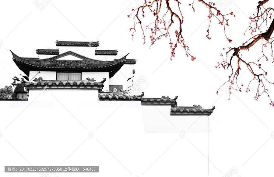 徽派,江南春景,合層