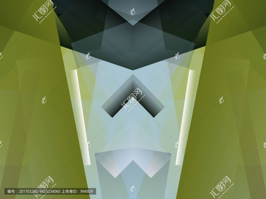綠色幾何拼接抽象高清立體背景
