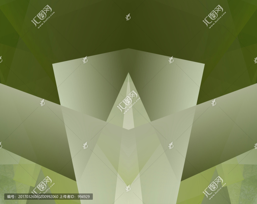 綠色立體幾何拼接抽象高清背景