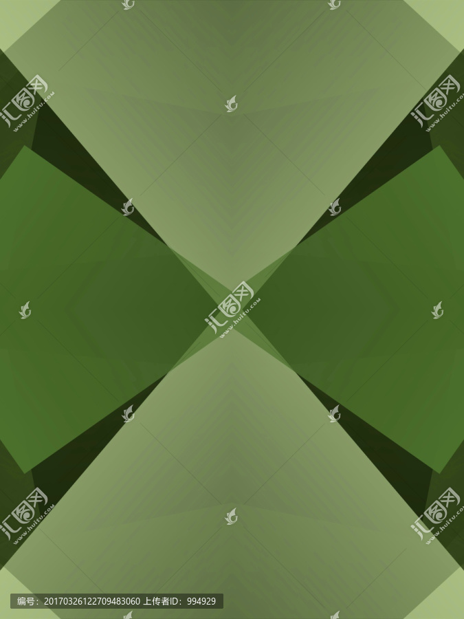 綠色幾何抽象拼接立體電腦圖案