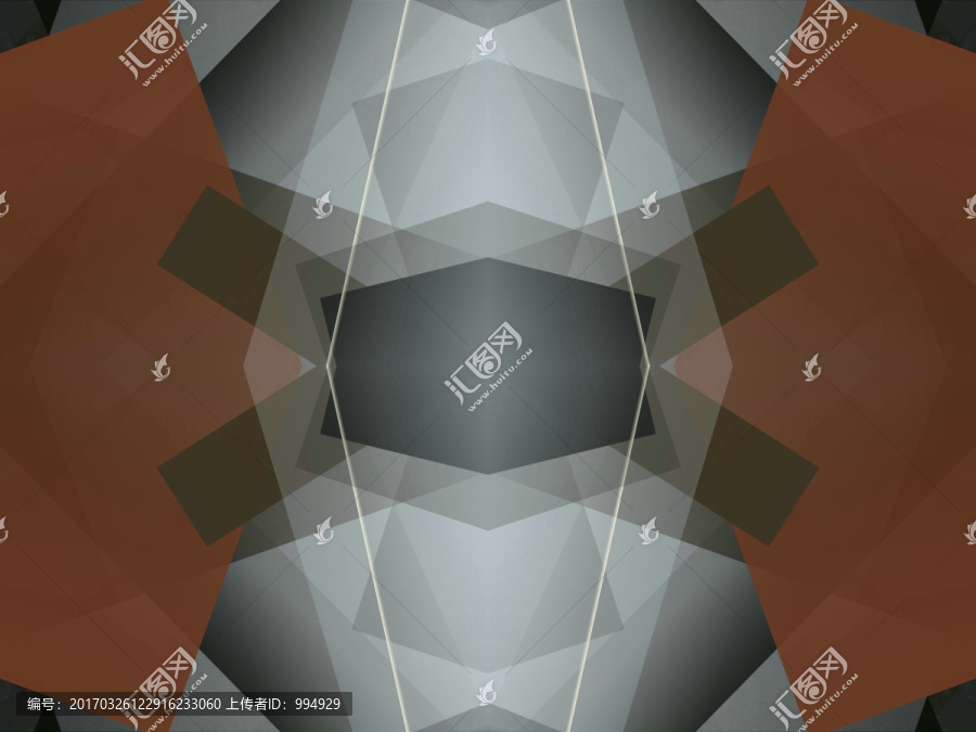 紅色幾何拼接面立體抽象電腦圖案