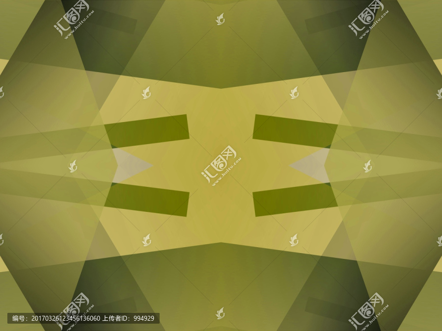 綠色幾何拼接抽象立體高清電腦畫