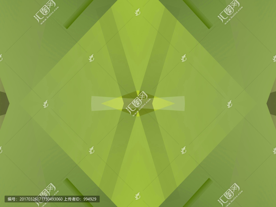 綠色立體幾何抽象拼接電腦圖案