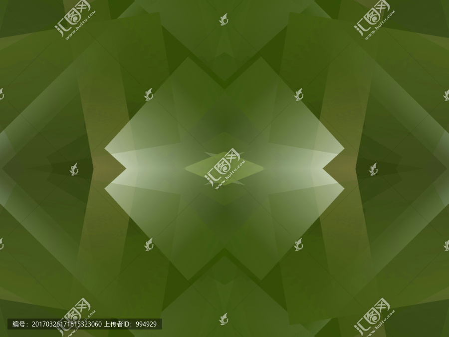 綠色幾何抽象拼接立體電腦圖案