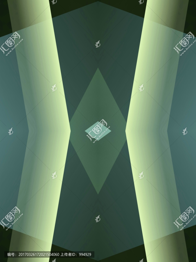 綠色立體幾何抽象拼接底紋背景