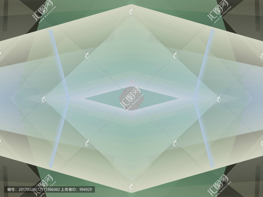 綠色幾何抽象立體拼接面電腦圖案