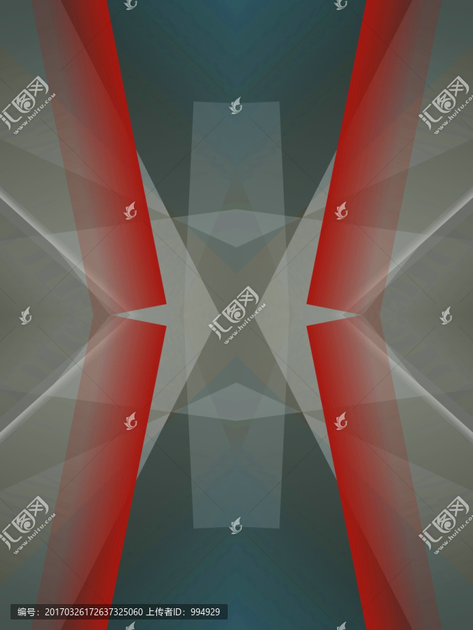 紅色立體幾何抽象拼接面電腦圖案