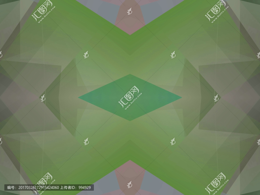 綠色幾何拼接立體抽象藝術圖案