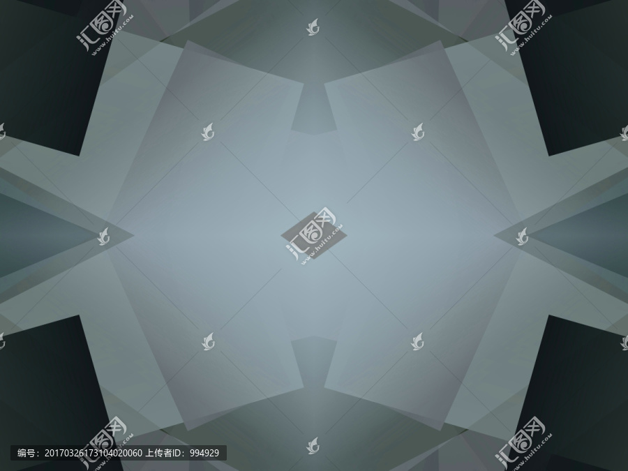 黑色立體幾何拼接抽象高清電腦畫