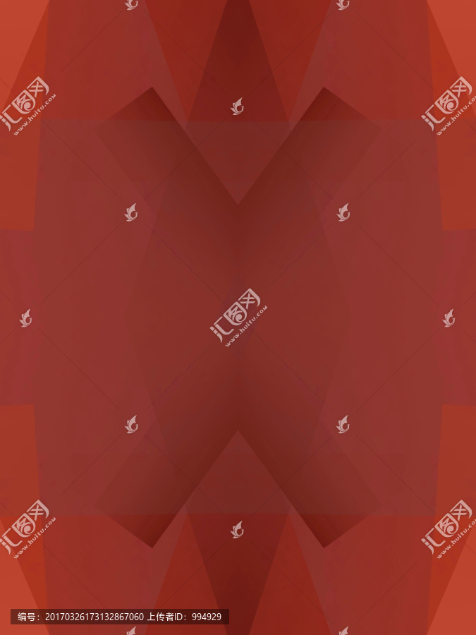 紅色立體幾何抽象拼接面電腦圖案