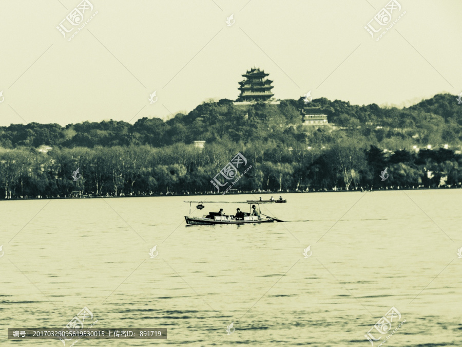 杭州西湖复古老照片