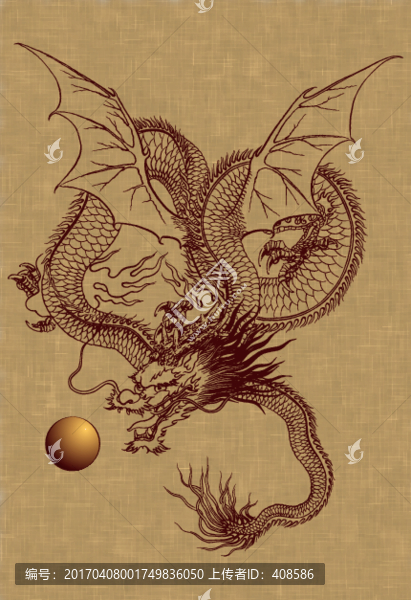 龍,長(zhǎng)翅膀的龍,西方龍,失量龍