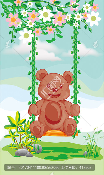 蕩秋千的小熊