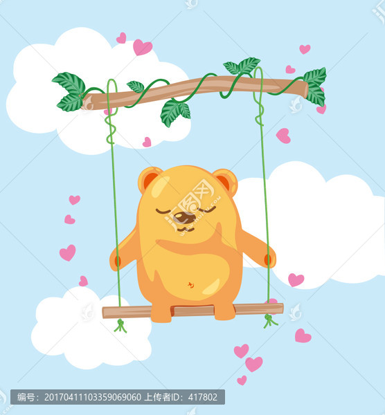 蕩秋千的小熊
