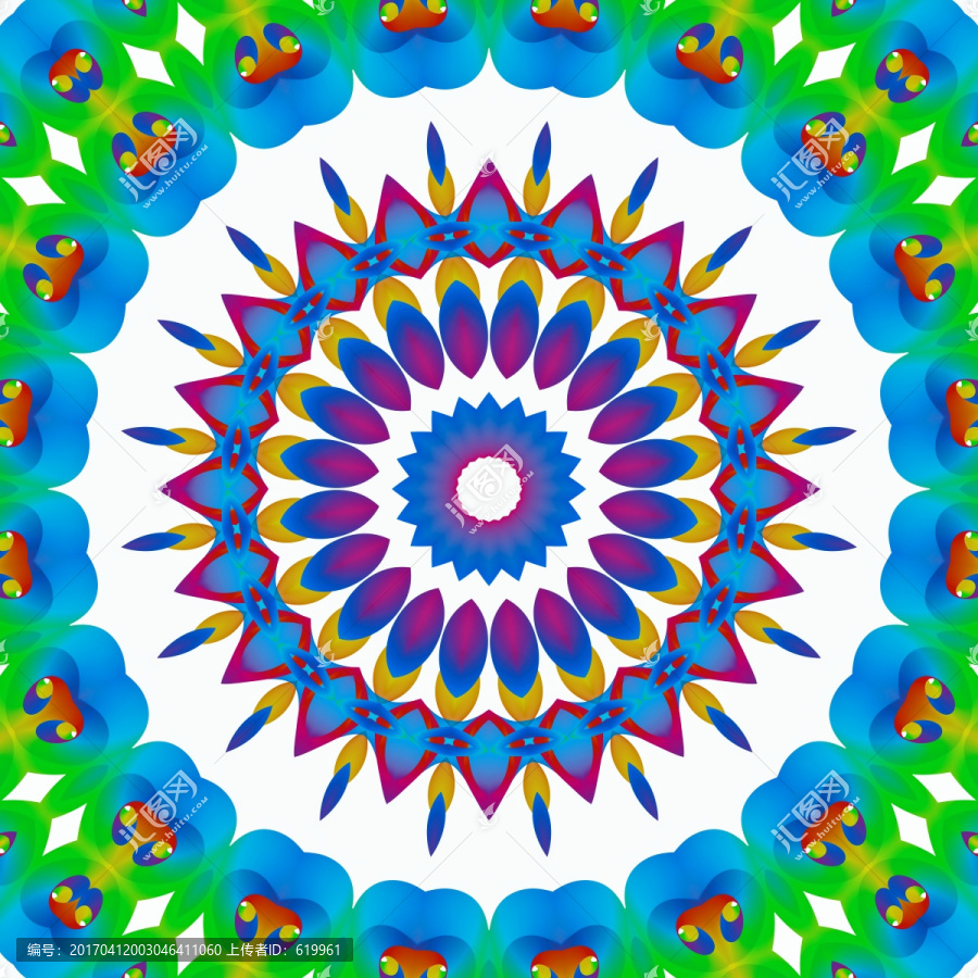 花型拼花抽象背景圖案,無分層