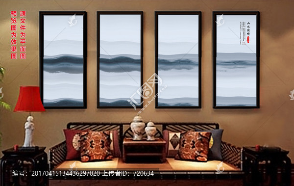 水墨畫,創(chuàng)意山水畫,平面圖