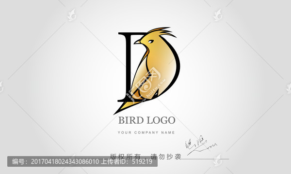 小鳥logo,字母logo