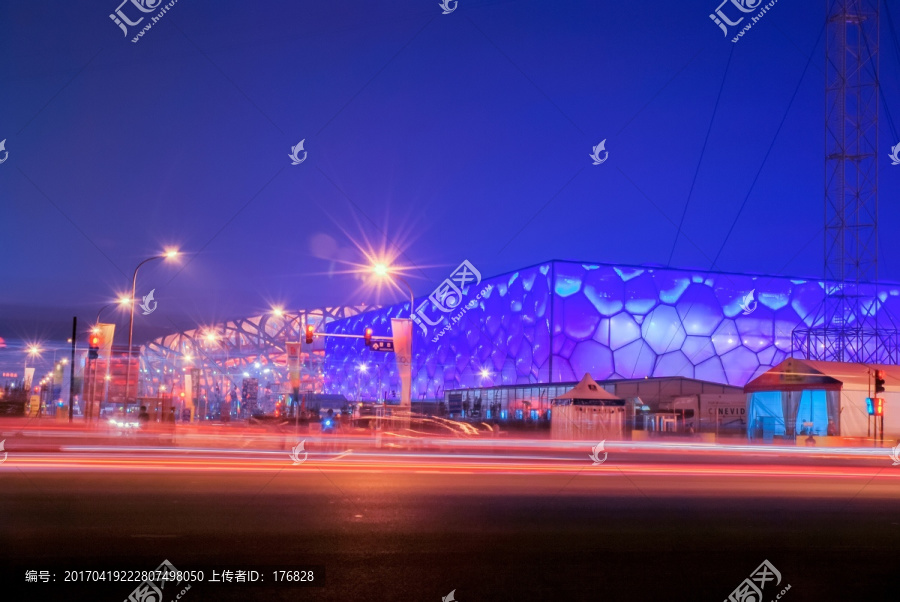 水立方夜景