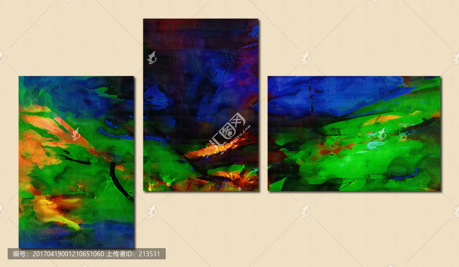抽象油畫,三聯(lián)畫