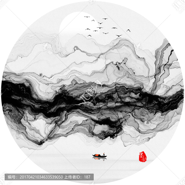 水墨装饰画,抽象意境水墨画