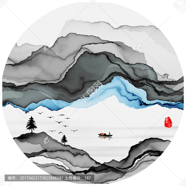 禪意水墨,禪境水墨,中式水墨畫(huà)