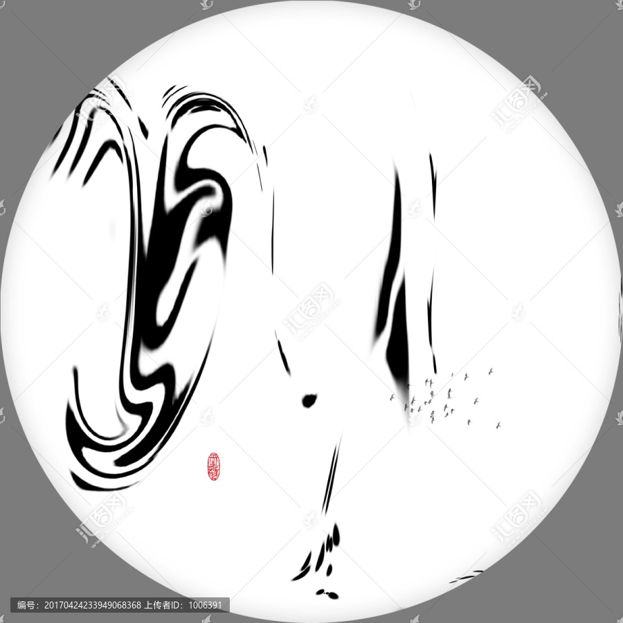 客廳沙發(fā)水墨畫